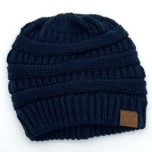 Dark Navy Blue CC Knitted Beanie